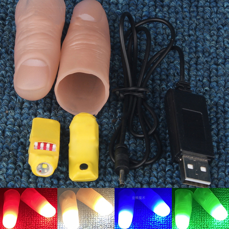 Thumb Tip Magic Trick Set - Профессиональный набор световых пар (красный/четыре цвета)