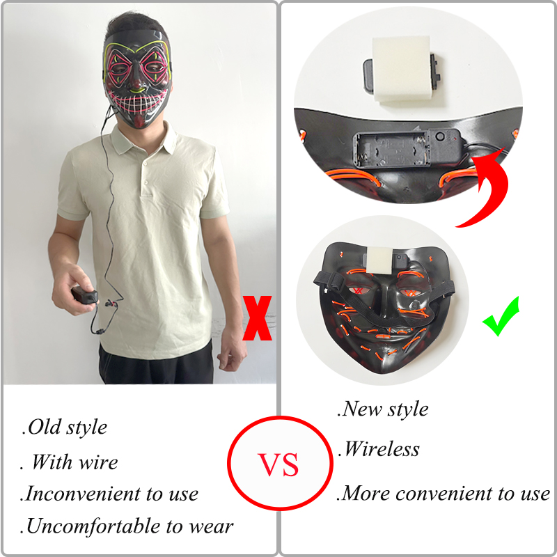 Led Purge Mask Halloween - 5 шт. оптом: Страшные маски для