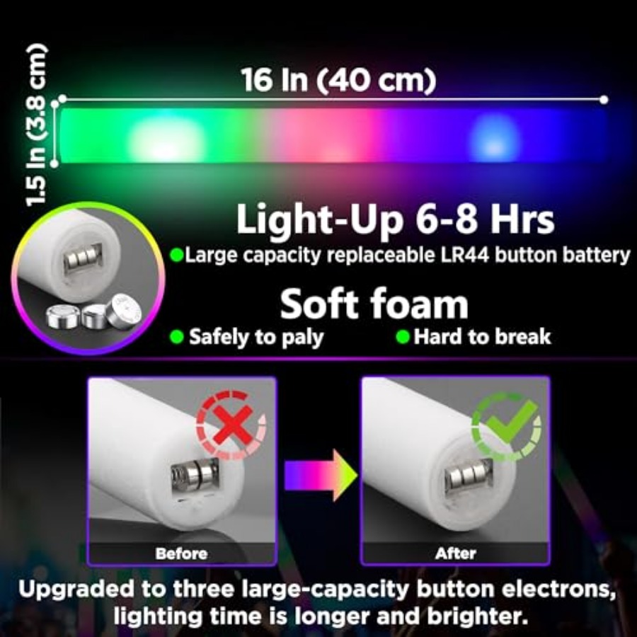 Набор светящихся палочек из пе – обзор и цена Flashing Led Foam Sticks Party