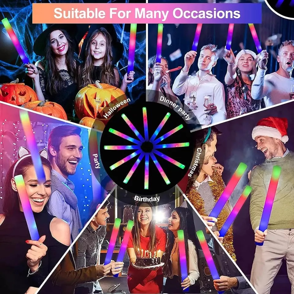 Светящиеся палочки оптом, 100  – обзор и цена Flashing Led Foam Sticks Party