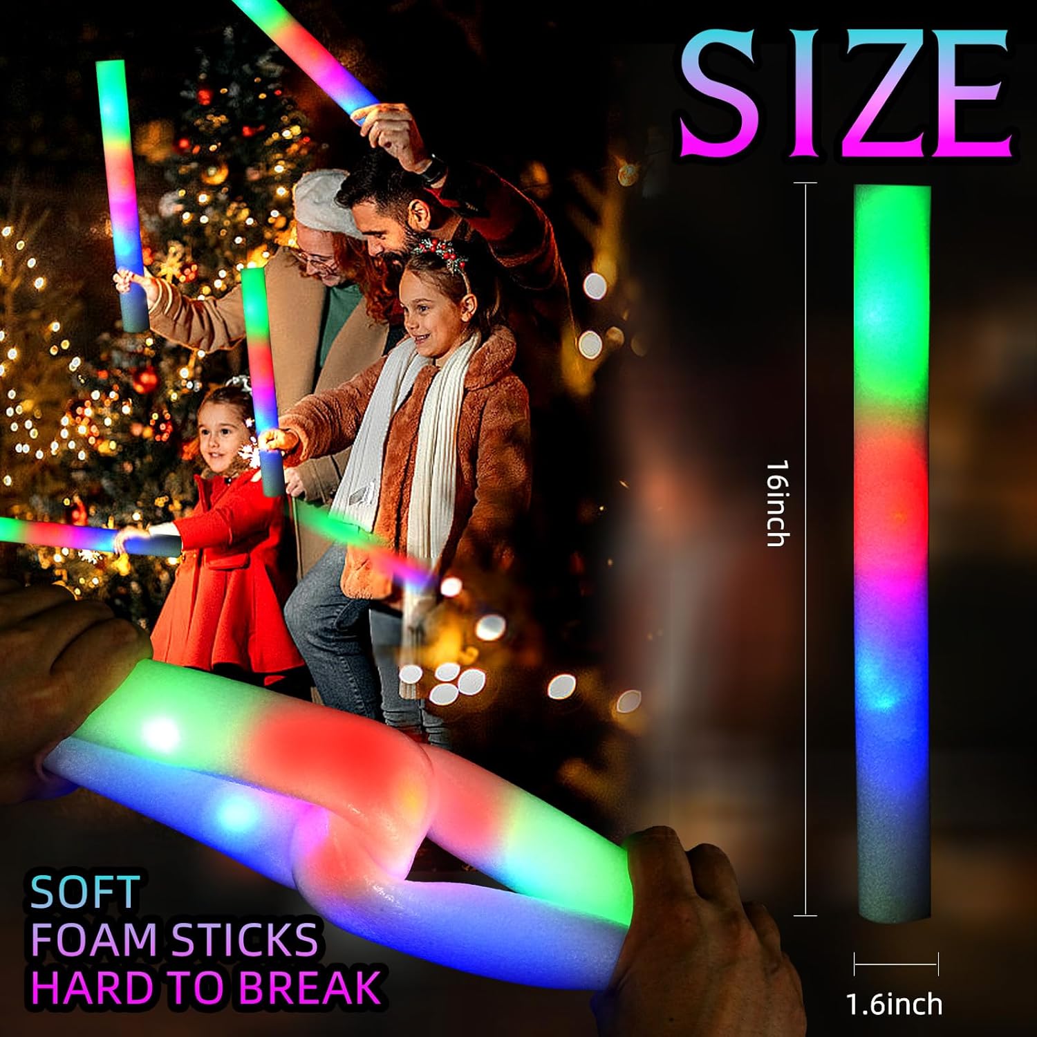 30 шт. светящиеся палочки из п – обзор и цена Flashing Led Foam Sticks Party