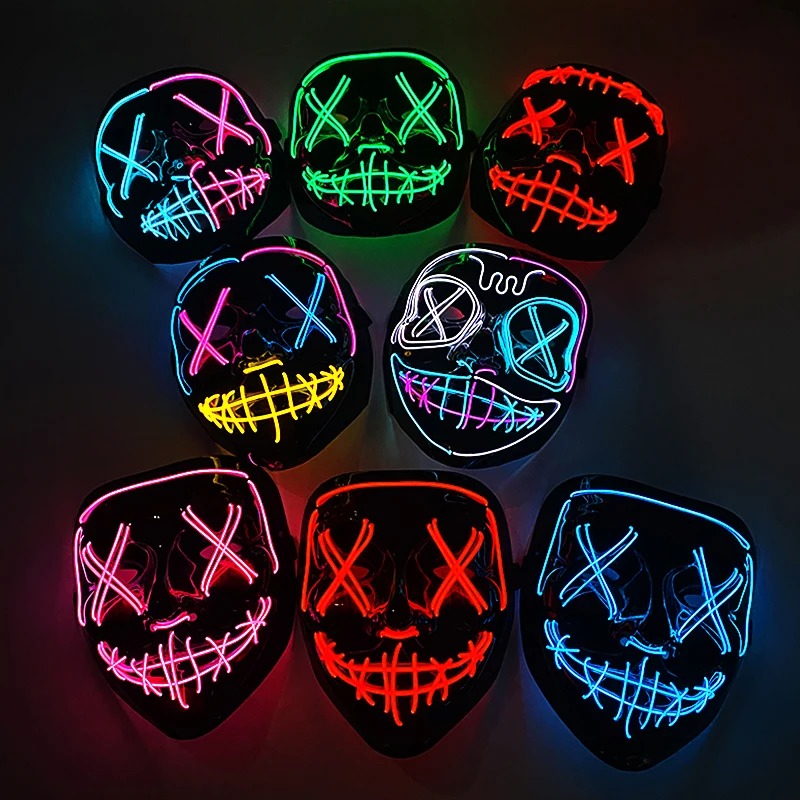 Беспроводная неоновая LED-маск – обзор и цена Led Purge Mask Halloween