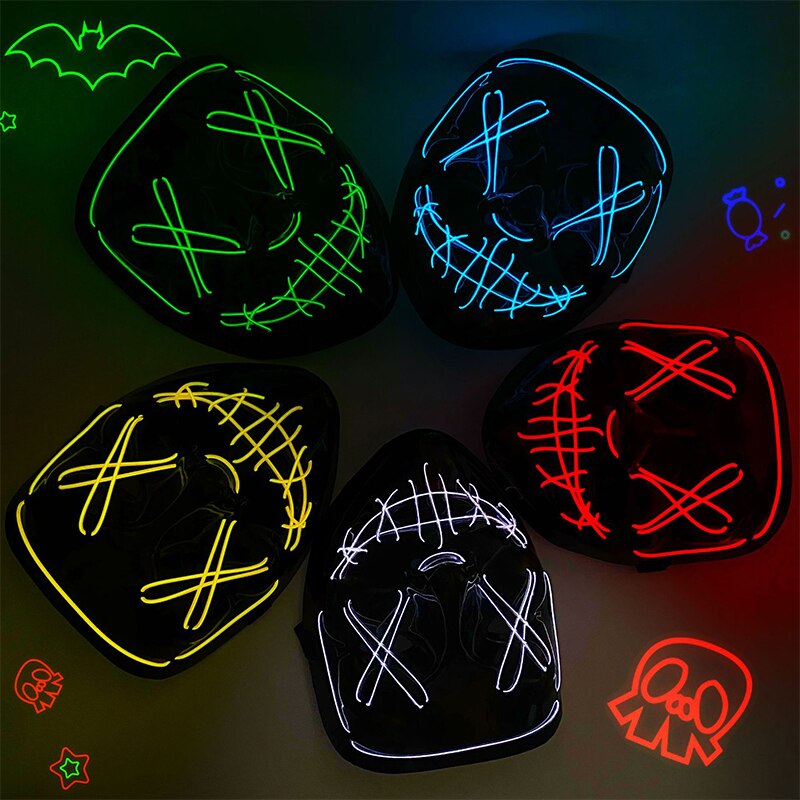 Неоновая светодиодная маска дл – обзор и цена Led Purge Mask Halloween